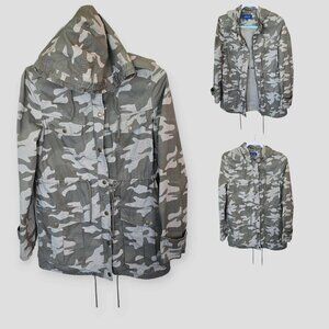 Apt. 9 Womens Parka Camouflage Cotton Hoodie Long Sleeve Lightweight Jacket S
